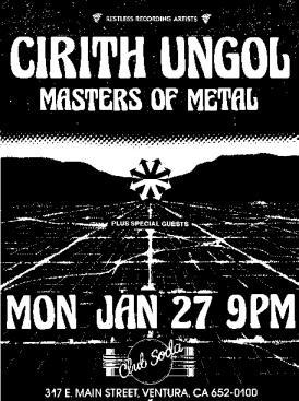 Flyer for a gig, probably 1986.