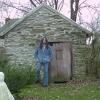 Perry decked out in his denim leisure suit in the Polar Bear Lair yard