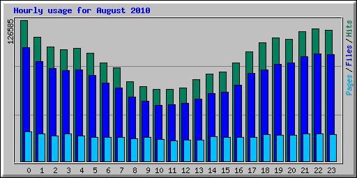 Hourly usage for August 2010