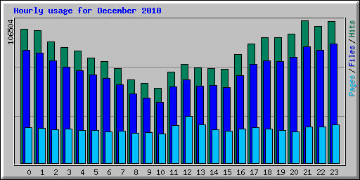 Hourly usage for December 2010
