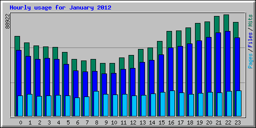 Hourly usage for January 2012