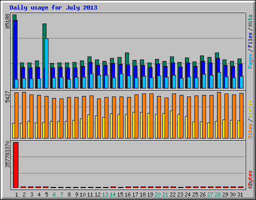 Daily usage for July 2013