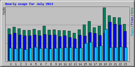 Hourly usage for July 2013