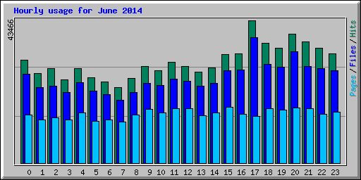 Hourly usage for June 2014