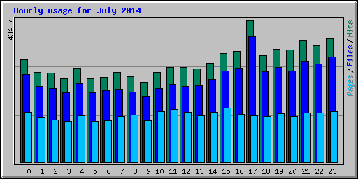 Hourly usage for July 2014