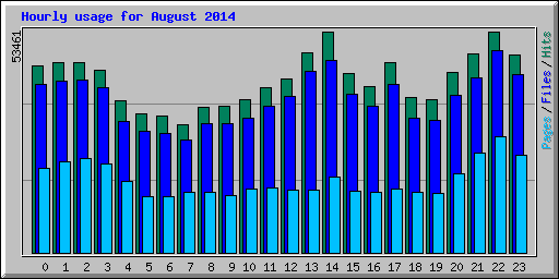 Hourly usage for August 2014