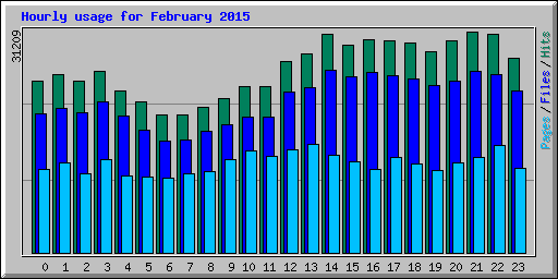 Hourly usage for February 2015