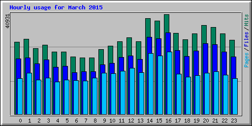 Hourly usage for March 2015
