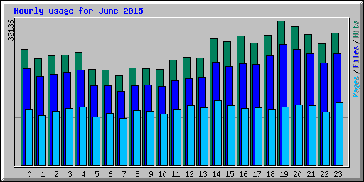 Hourly usage for June 2015