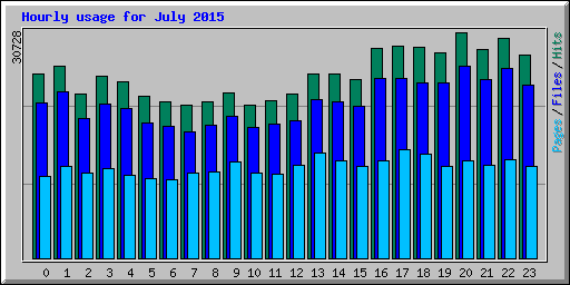 Hourly usage for July 2015