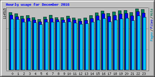 Hourly usage for December 2016