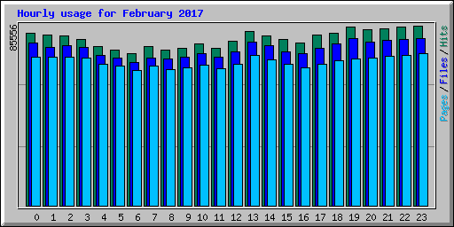 Hourly usage for February 2017