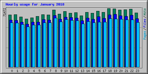 Hourly usage for January 2018