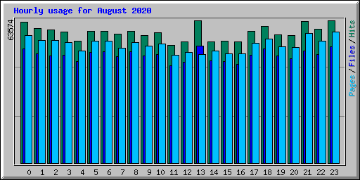 Hourly usage for August 2020