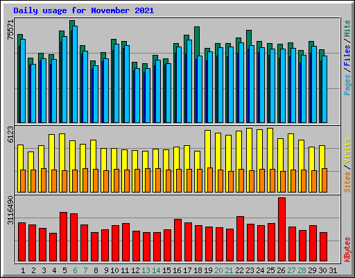 Daily usage for November 2021