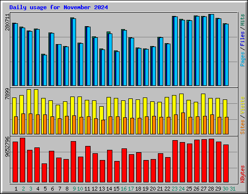 Daily usage for November 2024