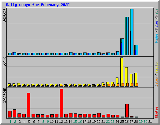 Daily usage for February 2025
